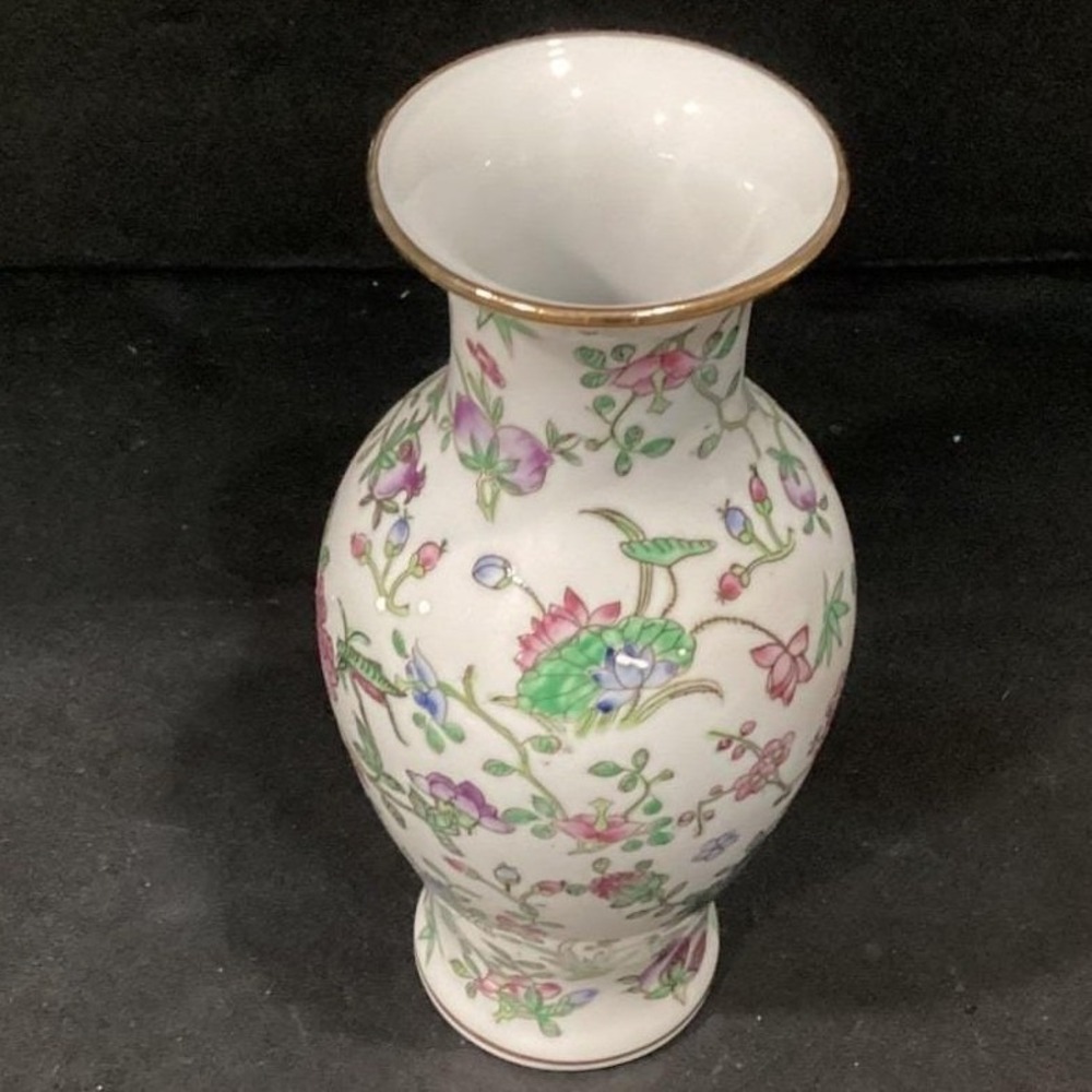 Nora Fenton Designs Mille Fleur Decorated Porcelain Asian Vase 308-1 Vintage - Picture 2 of 11